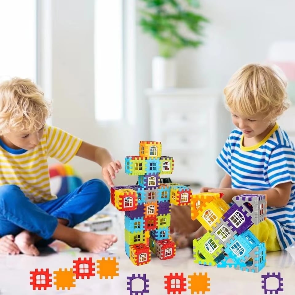 Interlocking 3D House Building Blocks Set-152 PCS - Image 2