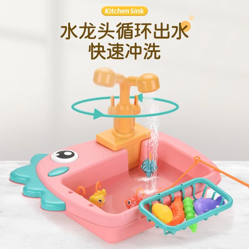 Electric Dinosaur Dishwasher Toy 2-in-1 - Image 2