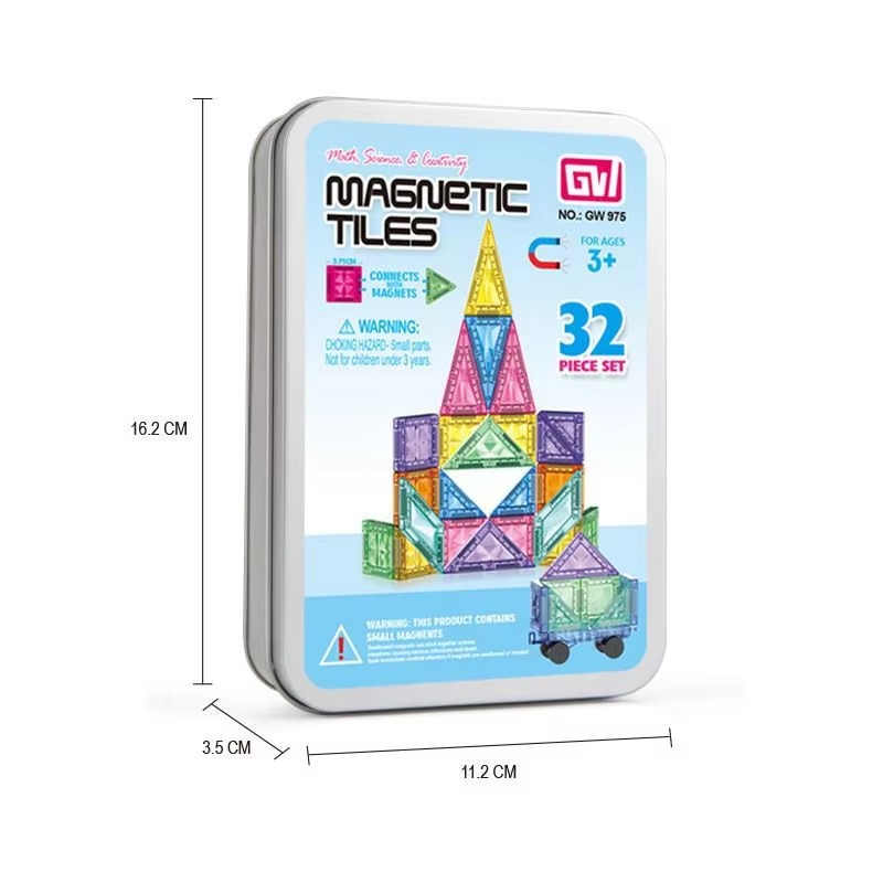 (32 Pcs) 3D Educational Magnetic Building Tiles Toy Set - Image 2
