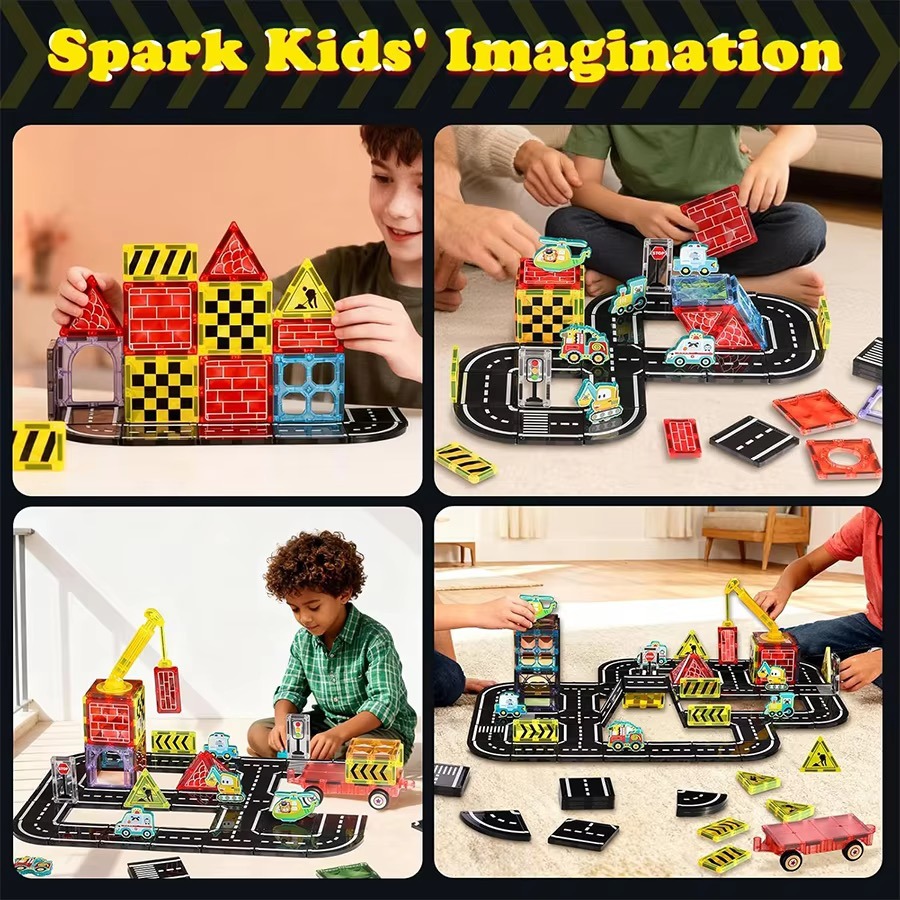 Traffic Magnetic Building Blocks – 67 Pcs - Image 2