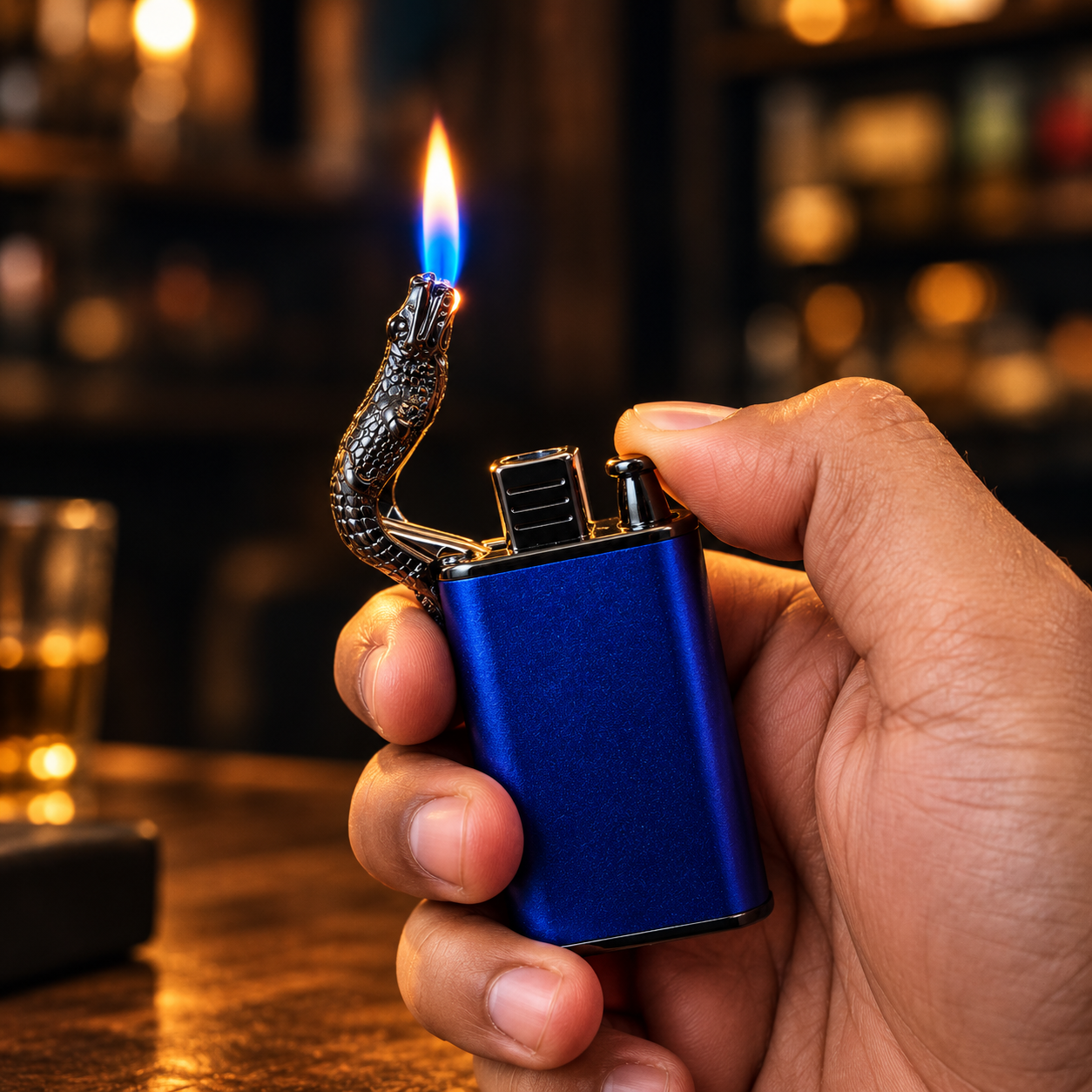 Cobra Lighter in Cinematic Flamelight