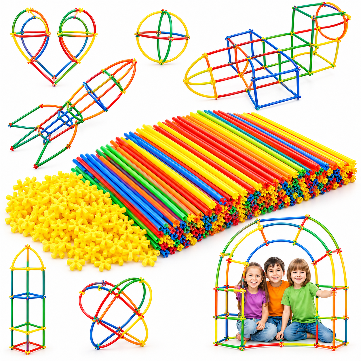 Colorful Construction Toy Showcase