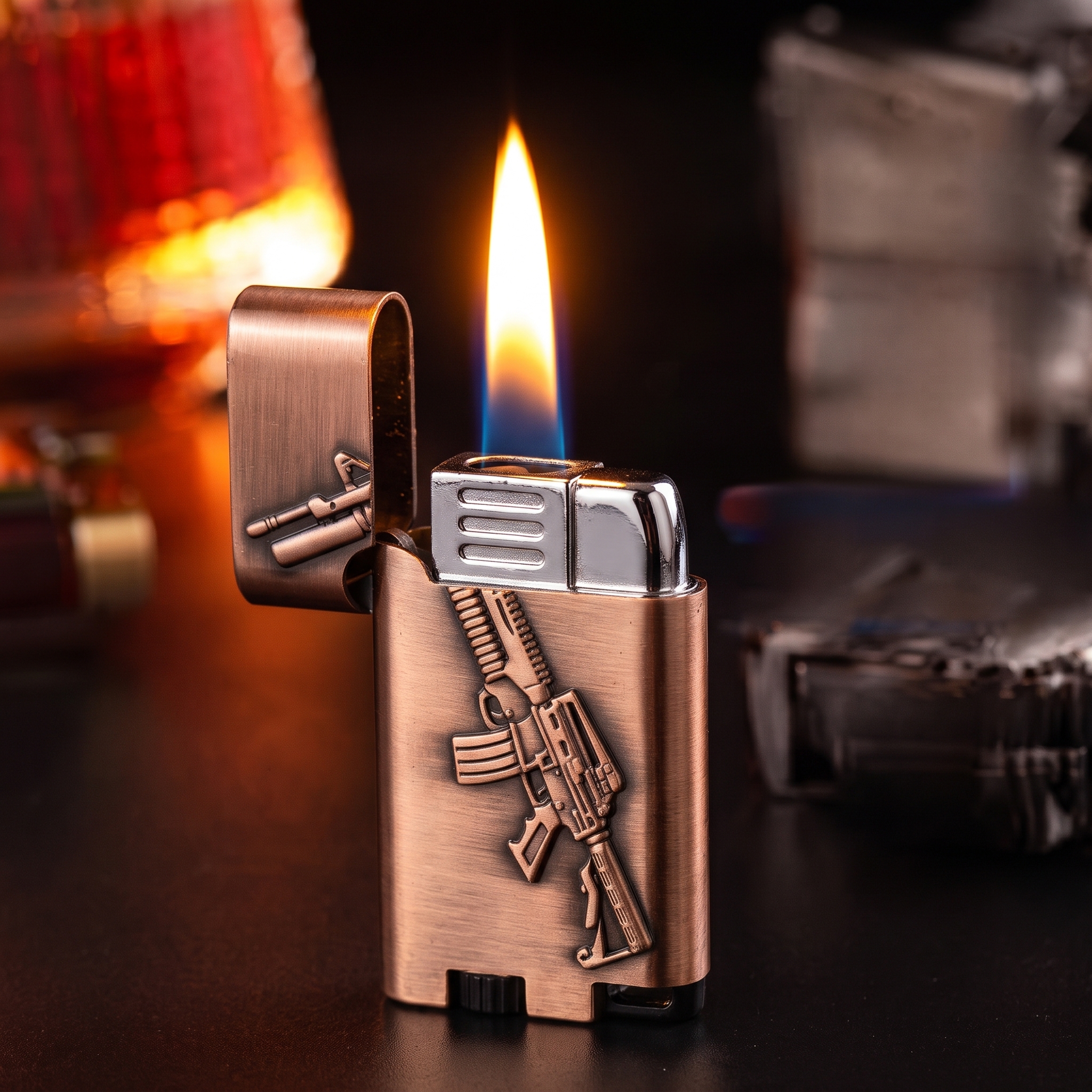 Retro Embossed Metal Lighter - Image 2