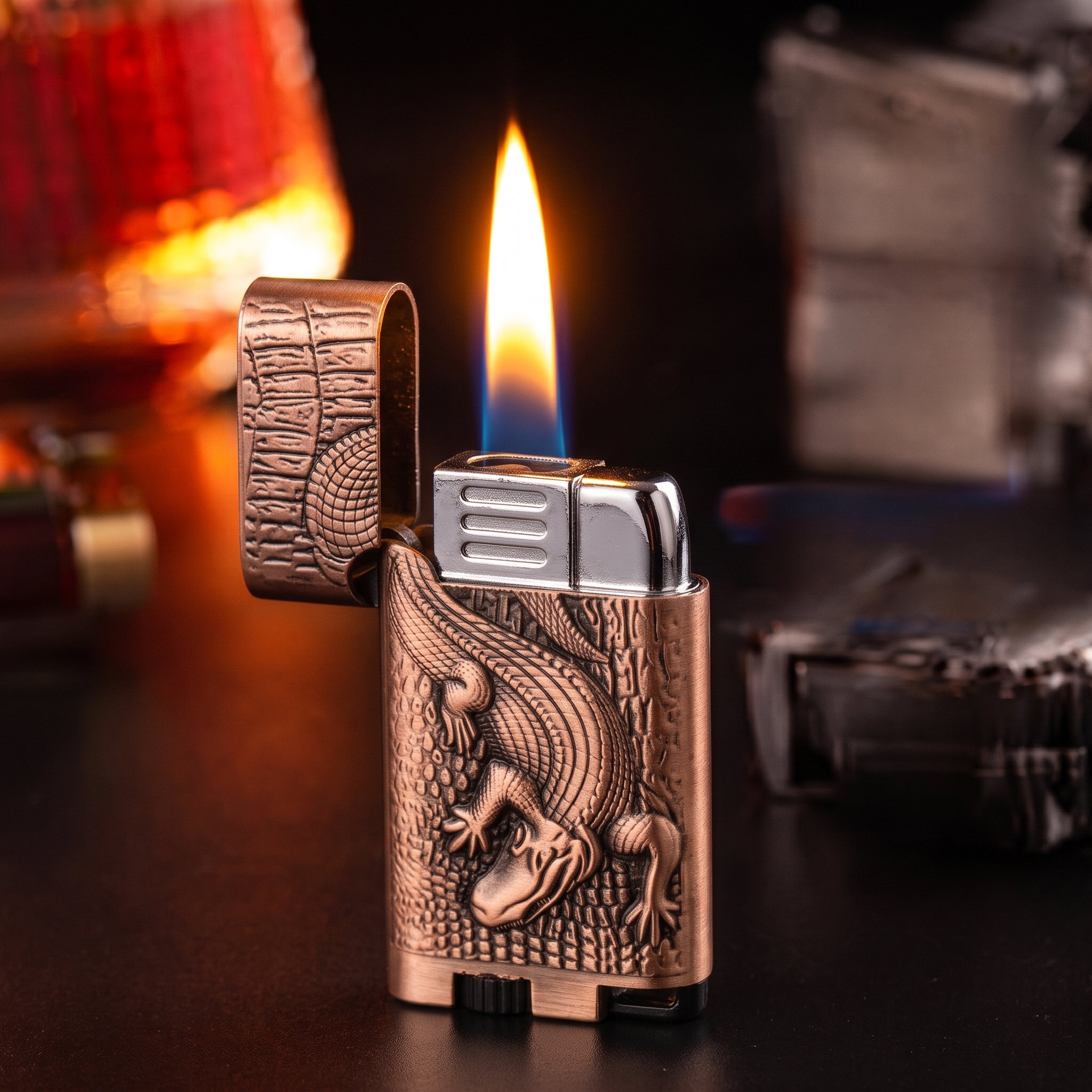 Retro Embossed Metal Lighter - Image 3
