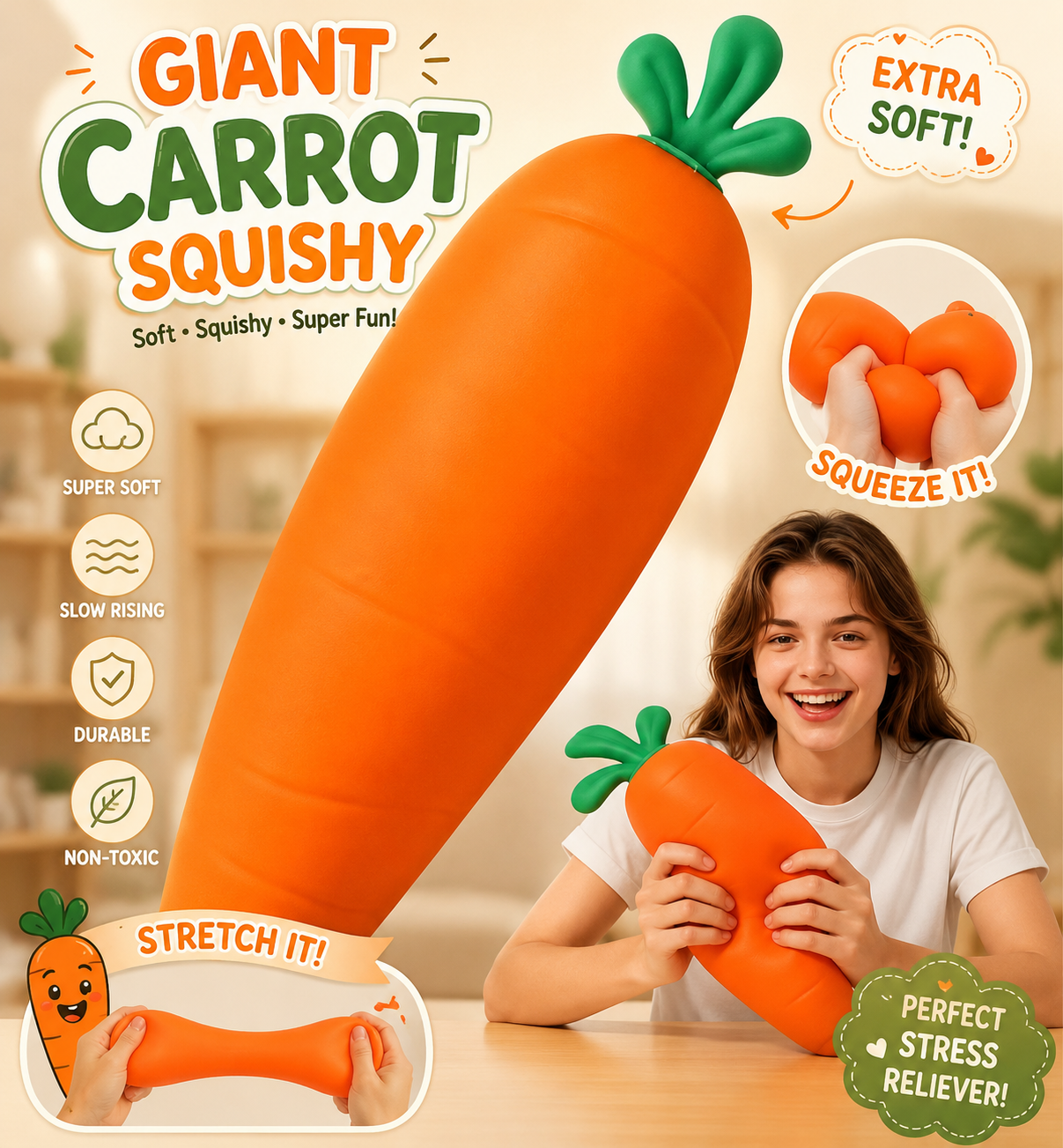 Giant Carrot Squishy Advertisement