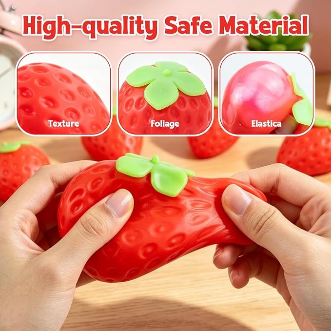 Realistic Strawberry Squishy Toy - Image 2