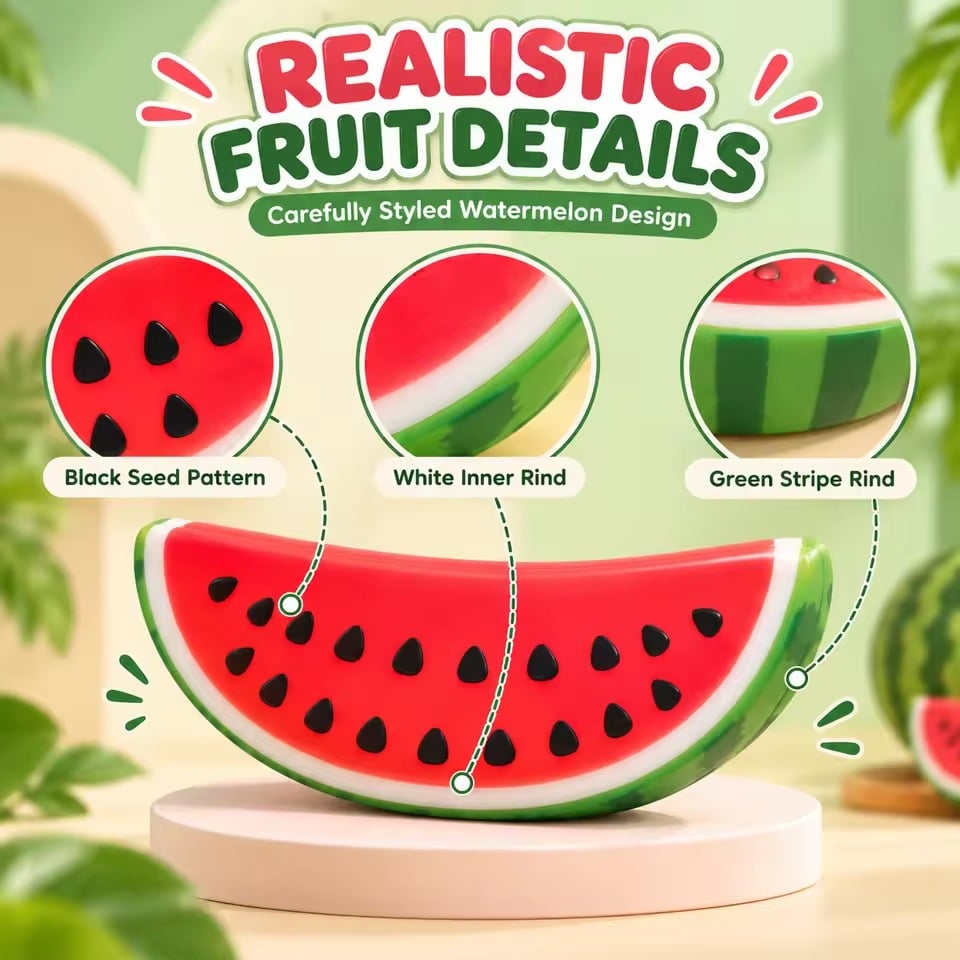 1-Piece Watermelon Slice Squishy Toy - Image 2
