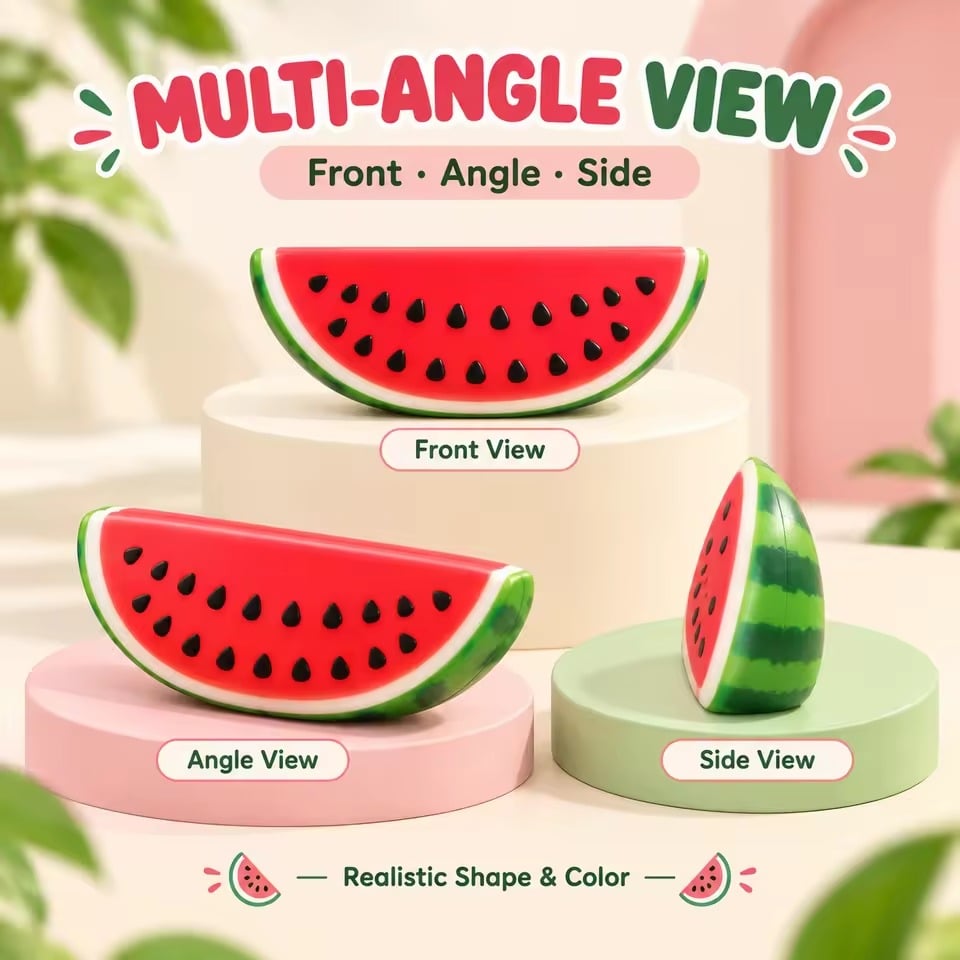 1-Piece Watermelon Slice Squishy Toy - Image 3